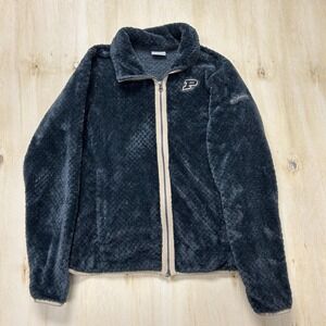 Columbia Women's Charcoal Fleece Varsity Jacket with Tan Trim